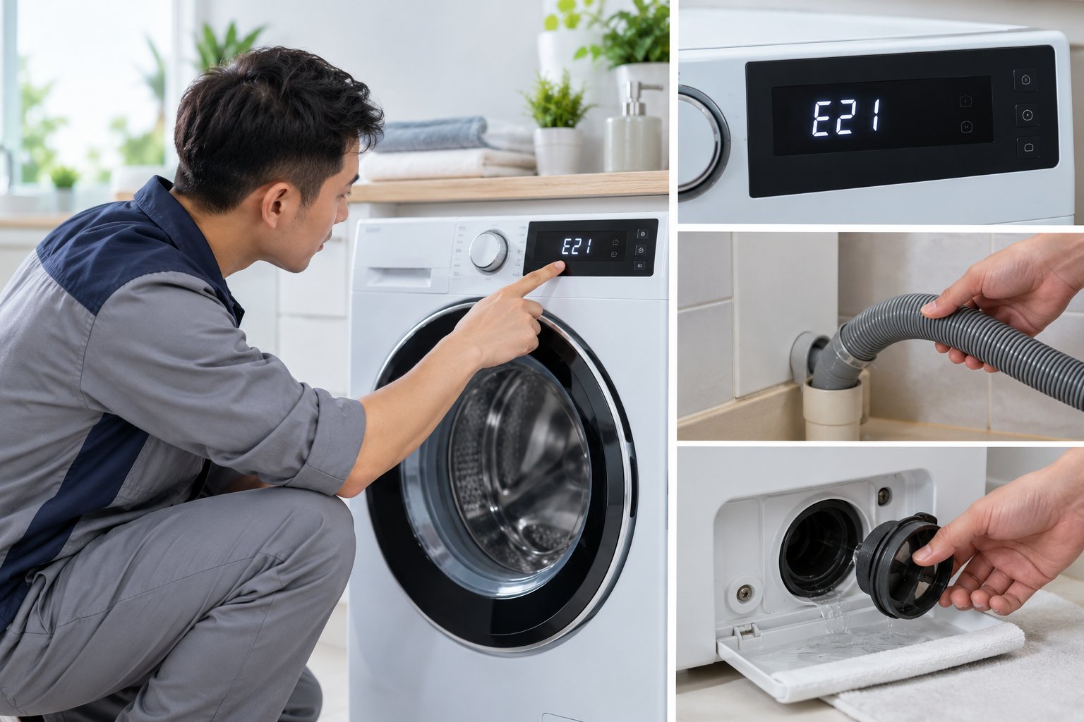 Máy giặt Electrolux lỗi E21: kiểm tra thoát nước 1 Ảnh minh hoạ: Máy giặt Electrolux lỗi E21: kiểm tra thoát nước